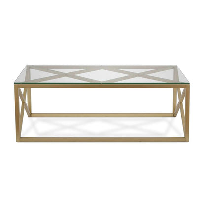 Hudson & Canal - Dixon 46in Wide Rectangular Coffee Table in Brass - CT0059 veiw 3