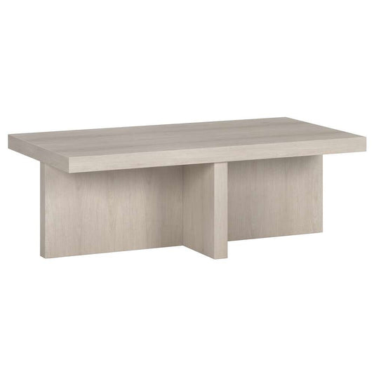 Hudson & Canal - Elna 44in Wide Rectangular Coffee Table in Alder White - CT1905 veiw 1