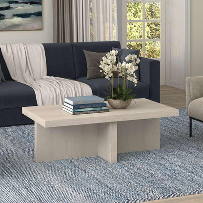 Hudson & Canal - Elna 44in Wide Rectangular Coffee Table in Alder White - CT1905 veiw 2