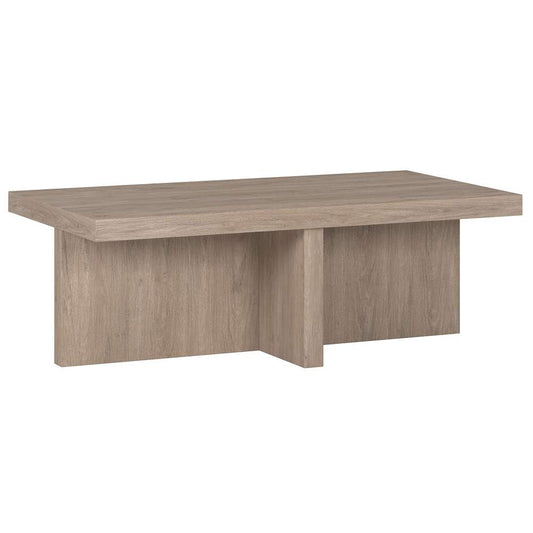 Hudson & Canal - Elna 44in Wide Rectangular Coffee Table in Antiqued Gray Oak - CT1904 veiw 1