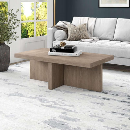 Hudson & Canal - Elna 44in Wide Rectangular Coffee Table in Antiqued Gray Oak - CT1904 veiw 2