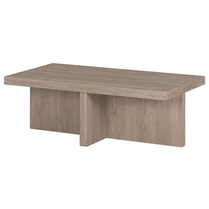 Hudson & Canal - Elna 44in Wide Rectangular Coffee Table in Antiqued Gray Oak - CT1904 veiw 4