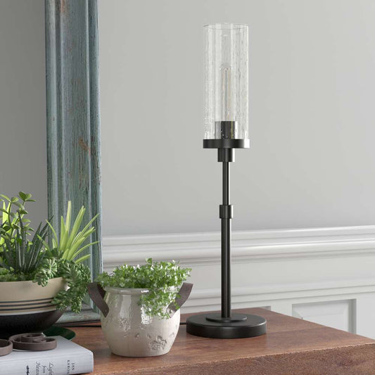 Hudson & Canal - Frieda 26.68in Tall Table Lamp with Glass Shade in Blackened Bronze/Seeded - TL0539 veiw 2