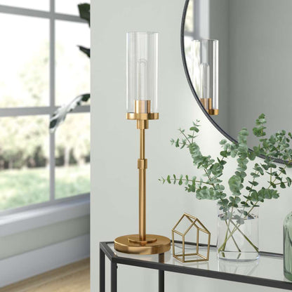 Hudson & Canal - Frieda 26.68in Tall Table Lamp with Glass Shade in Brass/Clear - TL0540 veiw 2