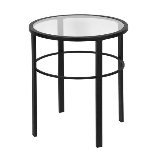 Hudson & Canal - Gaia 20in Wide Round Side Table in Blackened Bronze - ST0239 veiw 1
