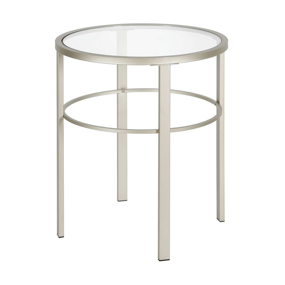 Hudson & Canal - Gaia 20in Wide Round Side Table in Satin Nickel - ST0515 veiw 1