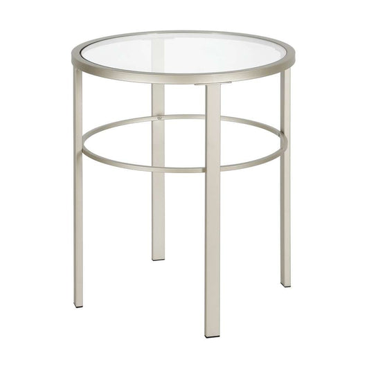 Hudson & Canal - Gaia 20in Wide Round Side Table in Satin Nickel - ST0515 veiw 1