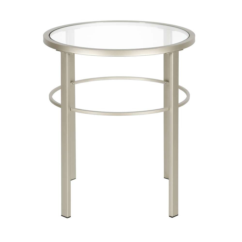 Hudson & Canal - Gaia 20in Wide Round Side Table in Satin Nickel - ST0515 veiw 3
