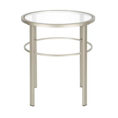 Hudson & Canal - Gaia 20in Wide Round Side Table in Satin Nickel - ST0515 veiw 3