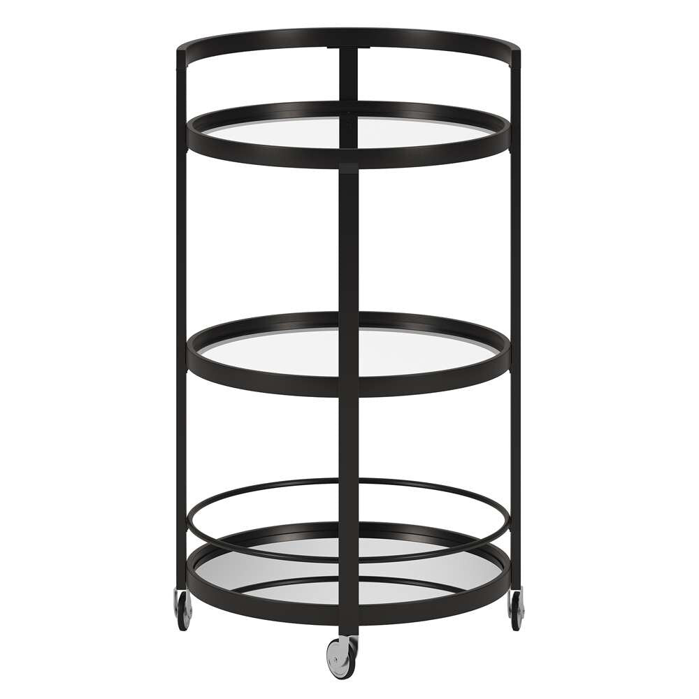 Hudson & Canal - Hause 21in Wide Round Bar Cart in Blackened Bronze - BC0105 veiw 3