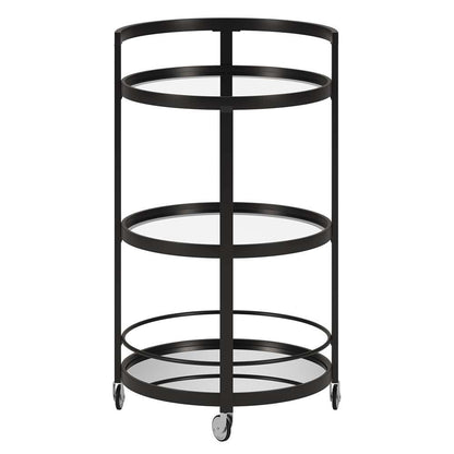 Hudson & Canal - Hause 21in Wide Round Bar Cart in Blackened Bronze - BC0105 veiw 3