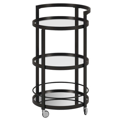 Hudson & Canal - Hause 21in Wide Round Bar Cart in Blackened Bronze - BC0105 veiw 4