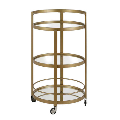 Hudson & Canal - Hause 21in Wide Round Bar Cart in Brass - BC0186 veiw 5