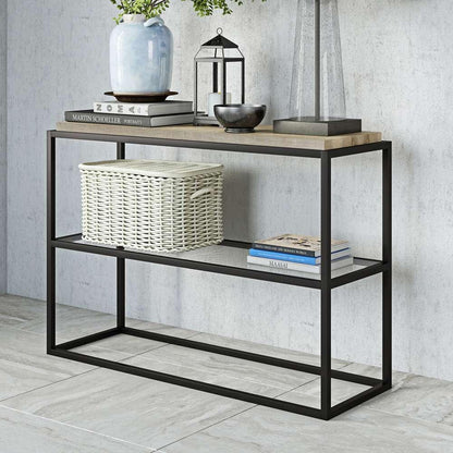 Hudson & Canal - Hector 42in Wide Rectangular Console Table in Blackened Bronze - AT0196 veiw 2
