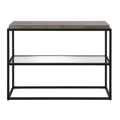 Hudson & Canal - Hector 42in Wide Rectangular Console Table in Blackened Bronze/Gray Oak - AT0560 veiw 3