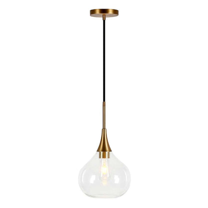 Hudson & Canal - Ida 9.5in Wide Pendant with Glass Shade in Brass/Clear - PD0621 veiw 3