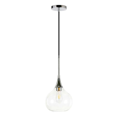 Hudson & Canal - Ida 9.5in Wide Pendant with Glass Shade in Polished Nickel/Clear - PD0623 veiw 1