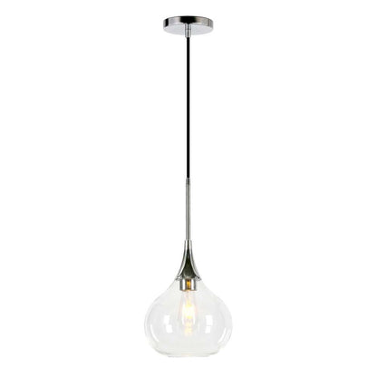 Hudson & Canal - Ida 9.5in Wide Pendant with Glass Shade in Polished Nickel/Clear - PD0623 veiw 3