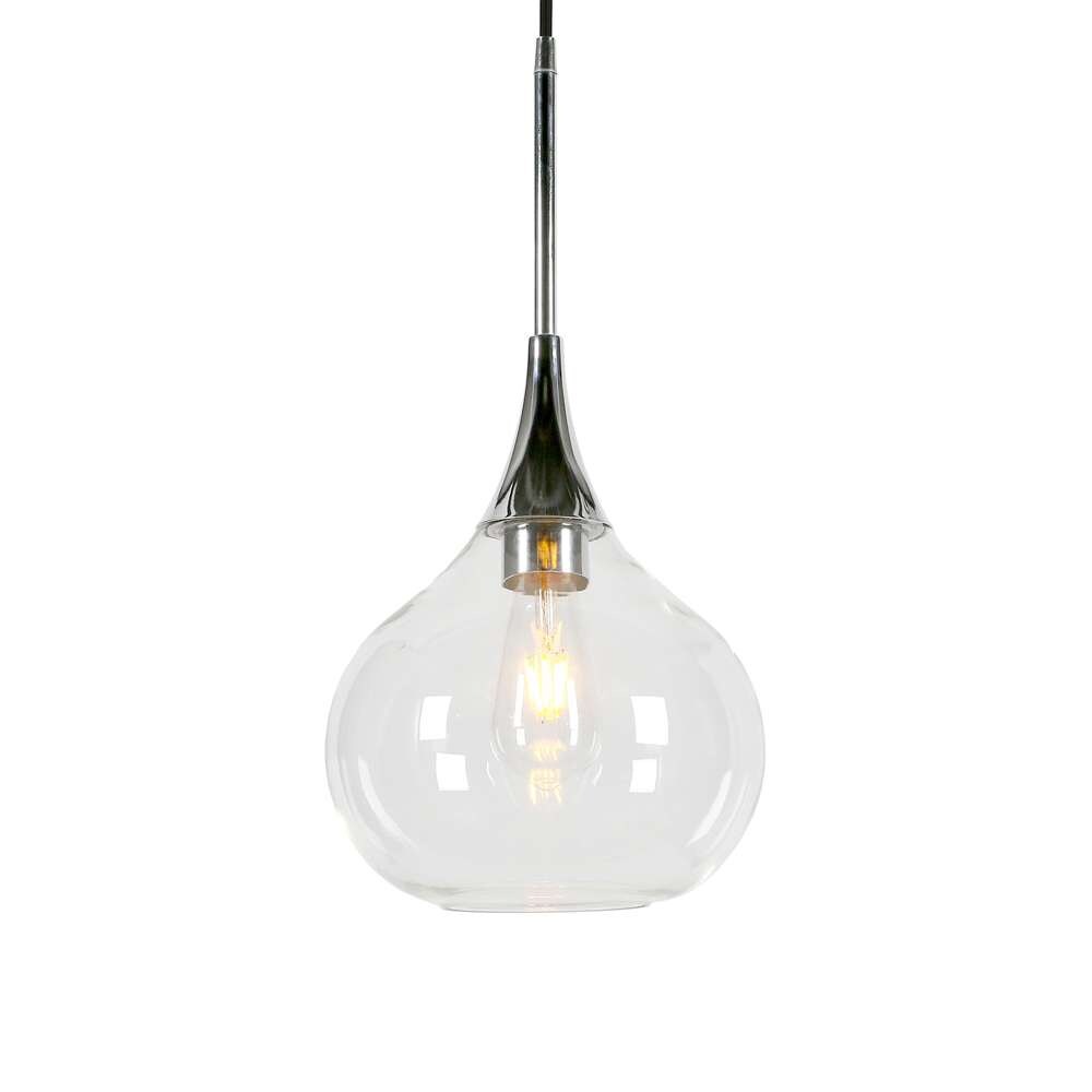 Hudson & Canal - Ida 9.5in Wide Pendant with Glass Shade in Polished Nickel/Clear - PD0623 veiw 4