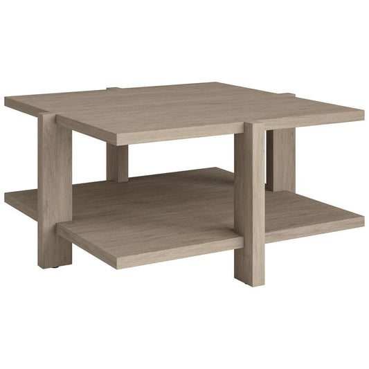Hudson & Canal - Ingrid 35in Wide Square Coffee Table in Antiqued Gray Oak - CT1797 veiw 1