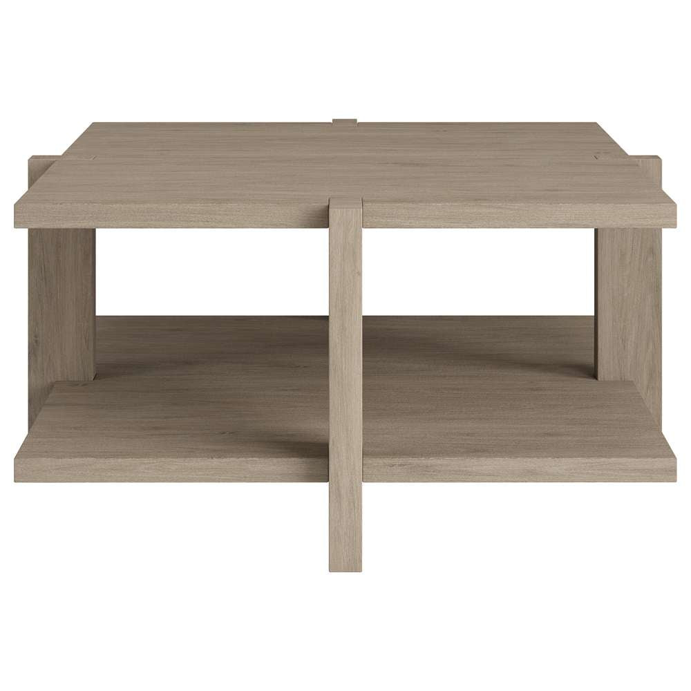 Hudson & Canal - Ingrid 35in Wide Square Coffee Table in Antiqued Gray Oak - CT1797 veiw 3