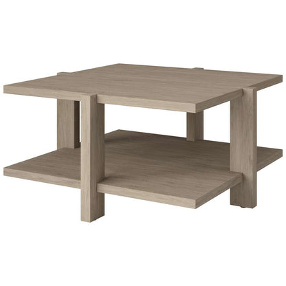Hudson & Canal - Ingrid 35in Wide Square Coffee Table in Antiqued Gray Oak - CT1797 veiw 4