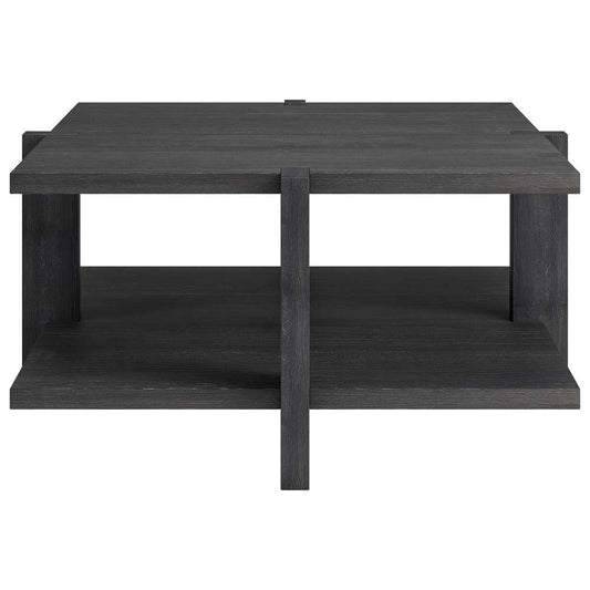 Hudson & Canal - Ingrid 35in Wide Square Coffee Table in Charcoal Gray - CT1798 veiw 3