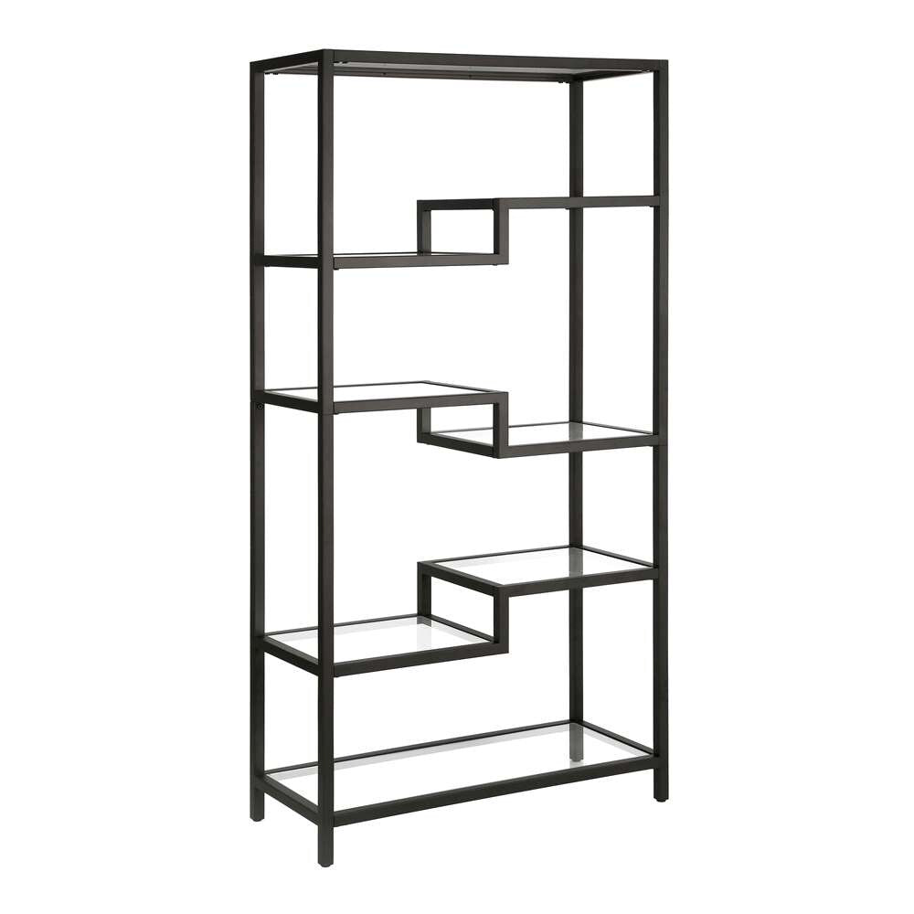 Hudson & Canal - Johann 68in Tall Rectangular Bookcase in Blackened Bronze - BK0451 veiw 1