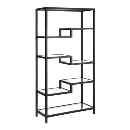 Hudson & Canal - Johann 68in Tall Rectangular Bookcase in Blackened Bronze - BK0451 veiw 1
