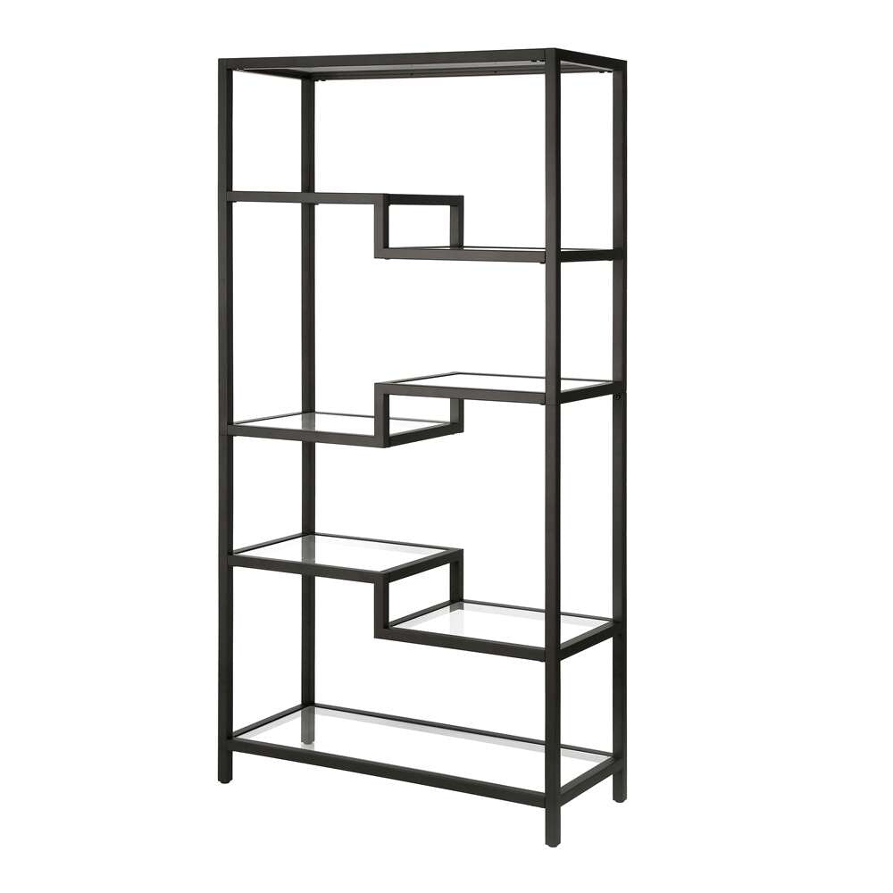 Hudson & Canal - Johann 68in Tall Rectangular Bookcase in Blackened Bronze - BK0451 veiw 5