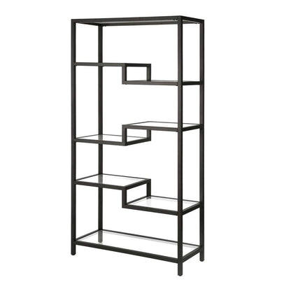 Hudson & Canal - Johann 68in Tall Rectangular Bookcase in Blackened Bronze - BK0451 veiw 5