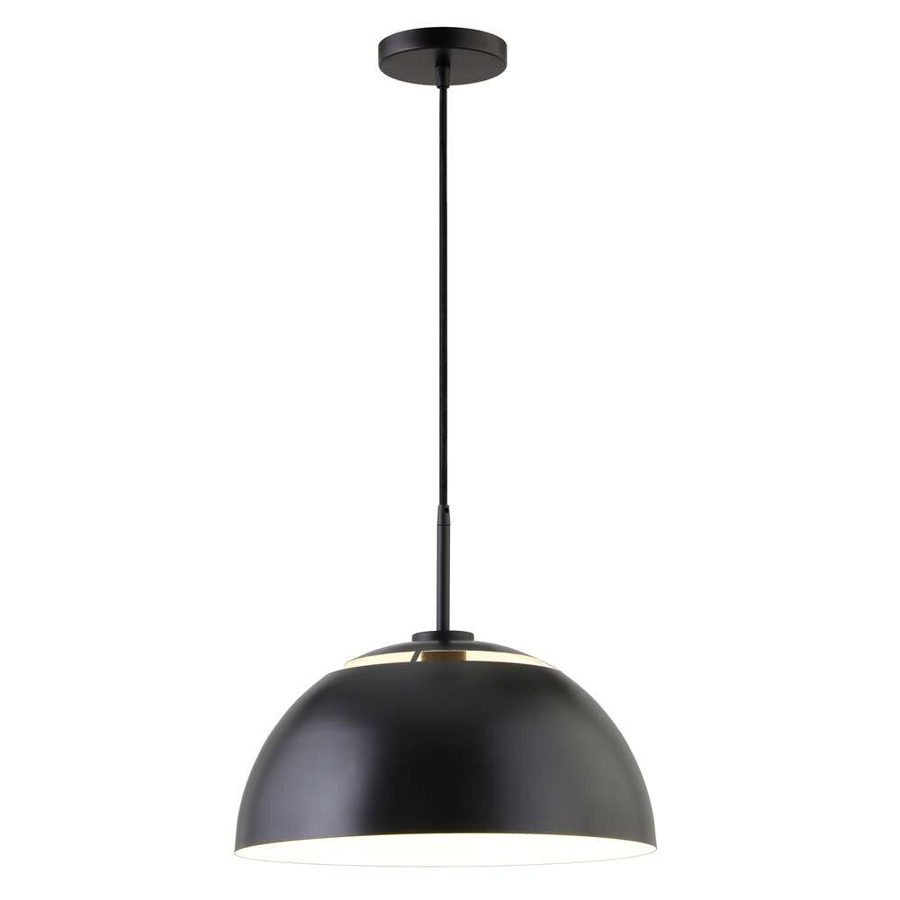 Hudson & Canal - Jordyn 16in Wide Pendant with Metal Shade in Matte Black - PD1656 veiw 3