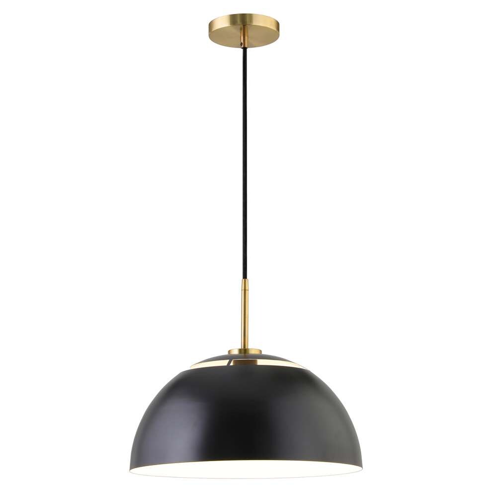 Hudson & Canal - Jordyn 16in Wide Pendant with Metal Shade in Matte Black/Brushed Brass - PD1657 veiw 3