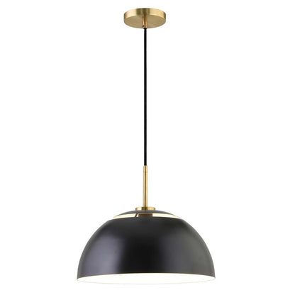 Hudson & Canal - Jordyn 16in Wide Pendant with Metal Shade in Matte Black/Brushed Brass - PD1657 veiw 3
