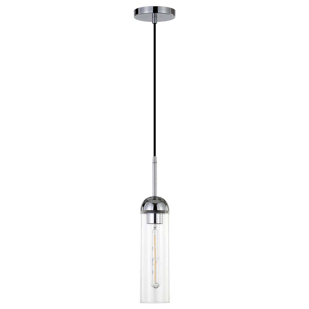 Hudson & Canal - Kagan 3.5in Wide Pendant with Glass Shade in Polished Nickel/Clear - PD0649 veiw 1