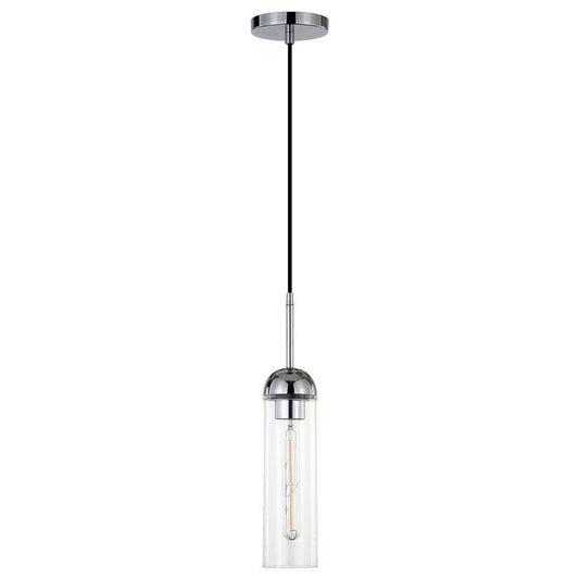 Hudson & Canal - Kagan 3.5in Wide Pendant with Glass Shade in Polished Nickel/Clear - PD0649 veiw 1