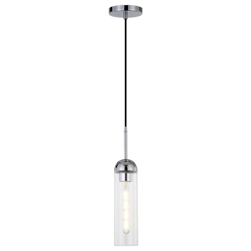 Hudson & Canal - Kagan 3.5in Wide Pendant with Glass Shade in Polished Nickel/Clear - PD0649 veiw 3