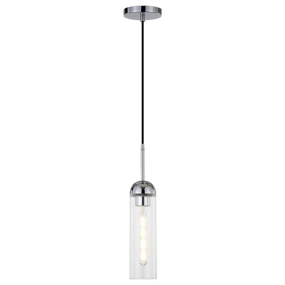 Hudson & Canal - Kagan 3.5in Wide Pendant with Glass Shade in Polished Nickel/Clear - PD0649 veiw 3