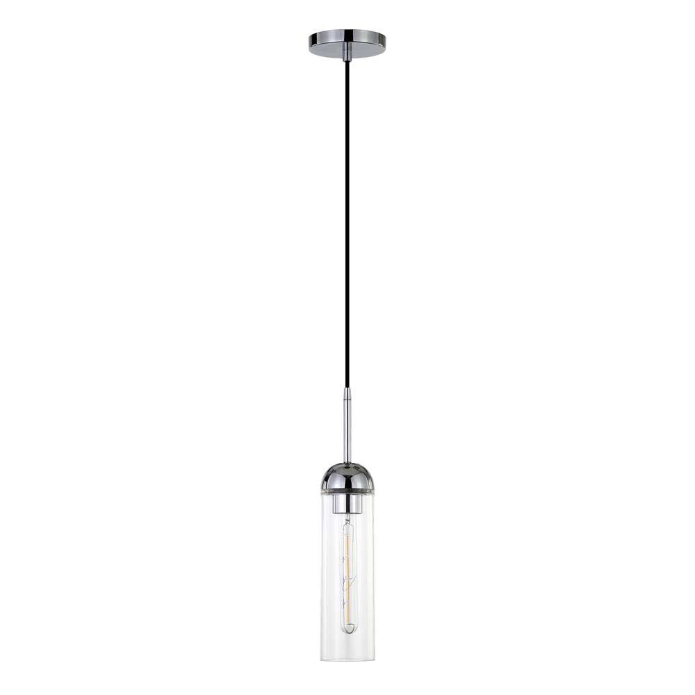 Hudson & Canal - Kagan 3.5in Wide Pendant with Glass Shade in Polished Nickel/Clear - PD0649 veiw 4