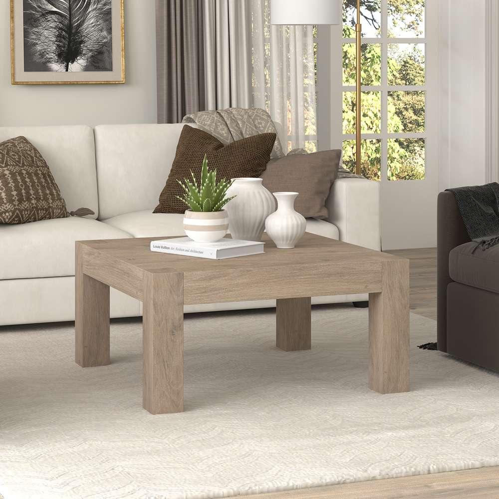 Hudson & Canal - Langston 34in Wide Square Coffee Table in Antiqued Gray Oak - CT1860 veiw 2