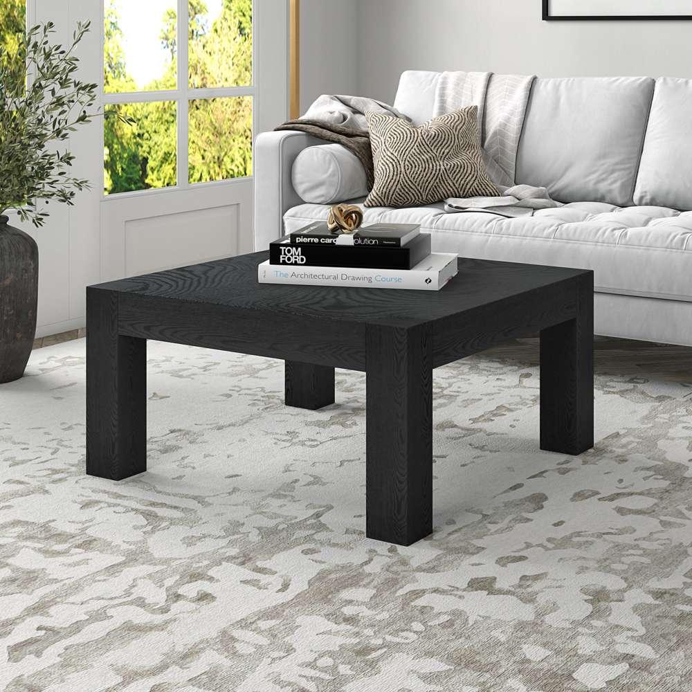 Hudson & Canal - Langston 34in Wide Square Coffee Table in Black Grain - CT1858 veiw 2