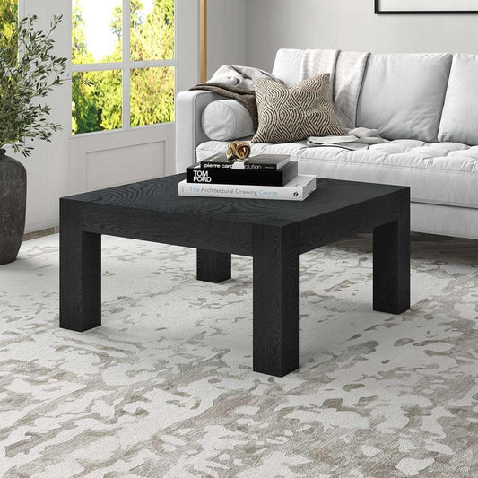 Hudson & Canal - Langston 34in Wide Square Coffee Table in Black Grain - CT1858 veiw 2