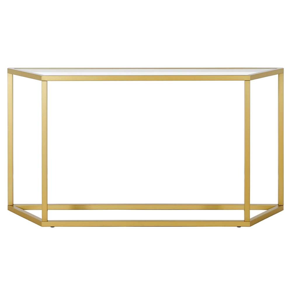Hudson & Canal - Levi 55in Wide Trapezoid Console Table in Brass - AT0989 veiw 3