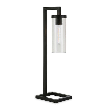 Hudson & Canal - Malva 26in Tall Table Lamp with Glass Shade in Blackened Bronze/Seeded - TL0137 veiw 1