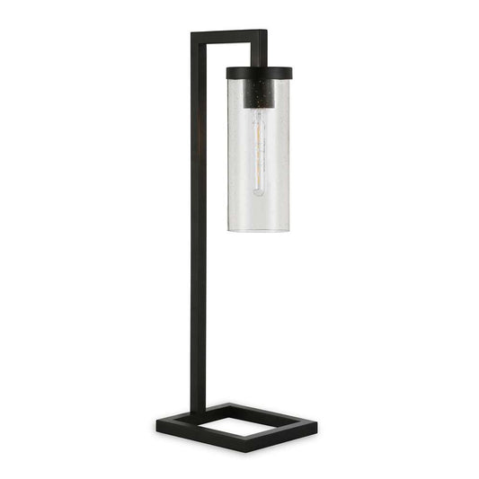 Hudson & Canal - Malva 26in Tall Table Lamp with Glass Shade in Blackened Bronze/Seeded - TL0137 veiw 1