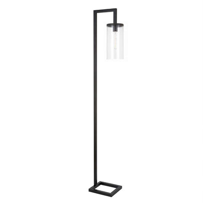 Hudson & Canal - Malva 67.75in Tall Floor Lamp with Glass Shade in Blackened Bronze/Seeded - FL0014 veiw 1