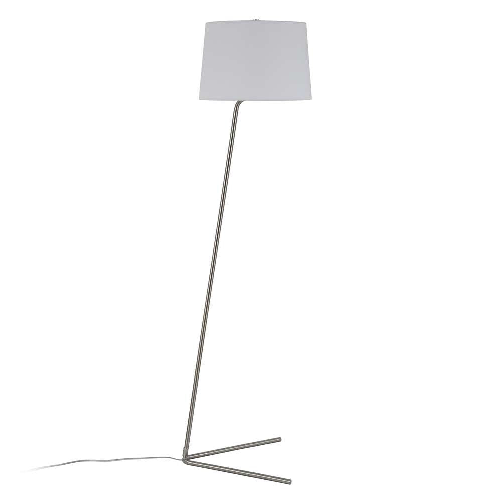 Hudson & Canal - Markos Tilted Floor Lamp with Fabric Shade in Brushed Nickel/White - FL0125 veiw 3