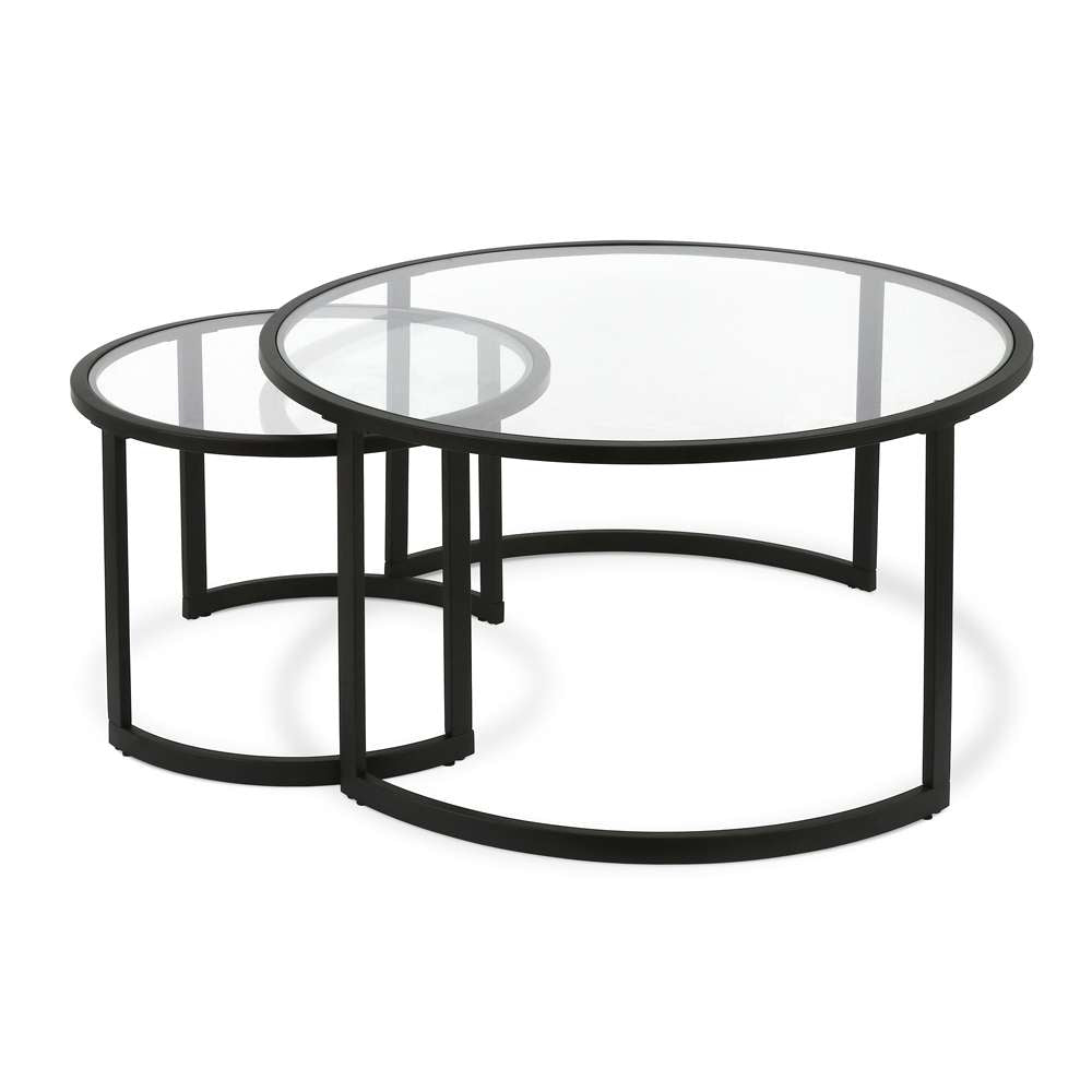 Hudson & Canal - Mitera Round Nested Coffee Table in Blackened Bronze - CT0091 veiw 1