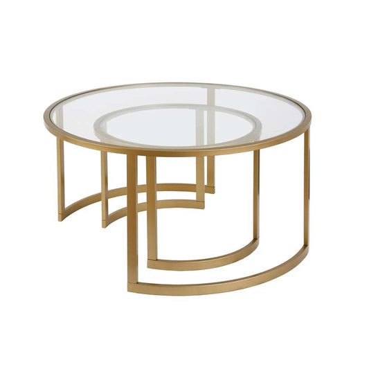 Hudson & Canal - Mitera Round Nested Coffee Table in Brass - CT0153 veiw 3