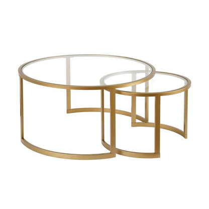Hudson & Canal - Mitera Round Nested Coffee Table in Brass - CT0153 veiw 4
